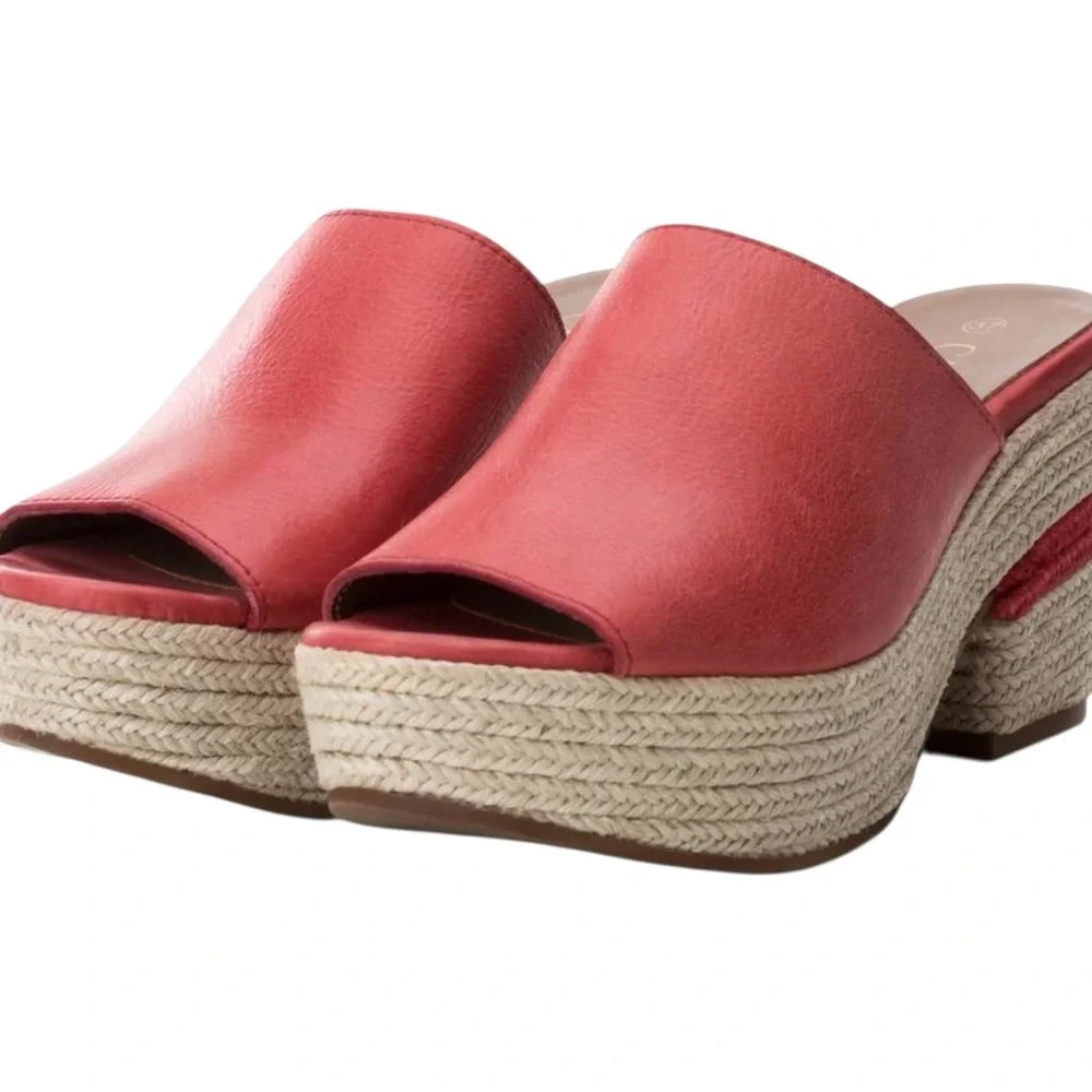 Carmela Womens Red Wedges Jute Heels Size 36 US Size 5